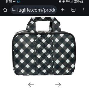 Lug Flatbed Deluxe Cosmetic Case- Gingham Black